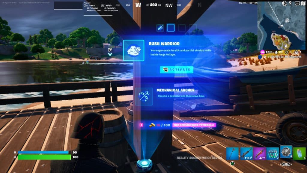 Fortnite Reality Augment screen