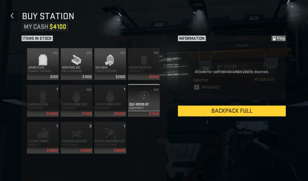 Self Reviving Kits are available in buy stations for $7500