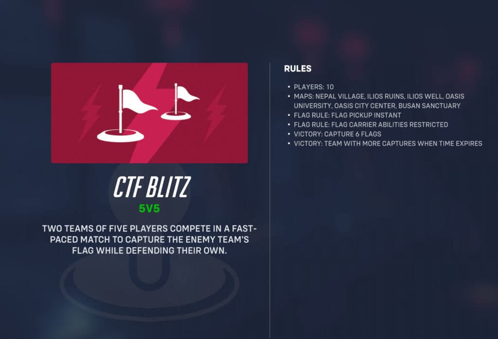 CTF Blitz information (Image via Blizzard Entertainment)