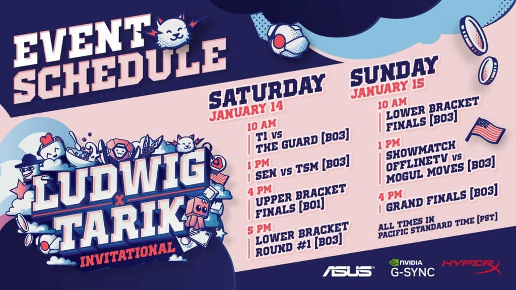 The Ludwig x Tarik Invitational schedule