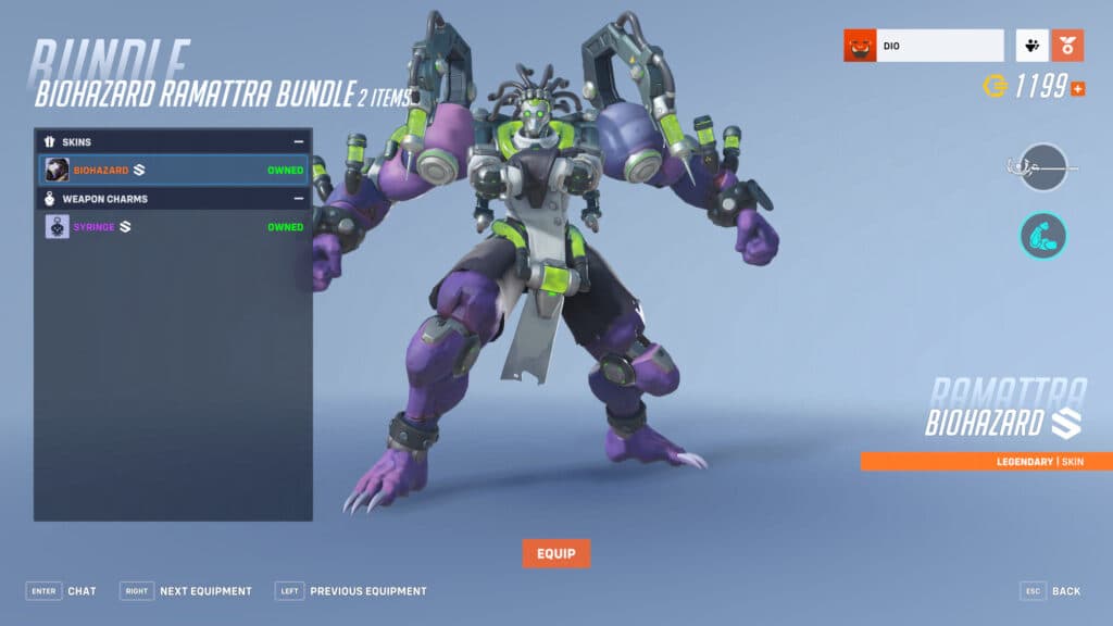 Biohazard Ramattra Nemesis form (Image via Blizzard Entertainment)