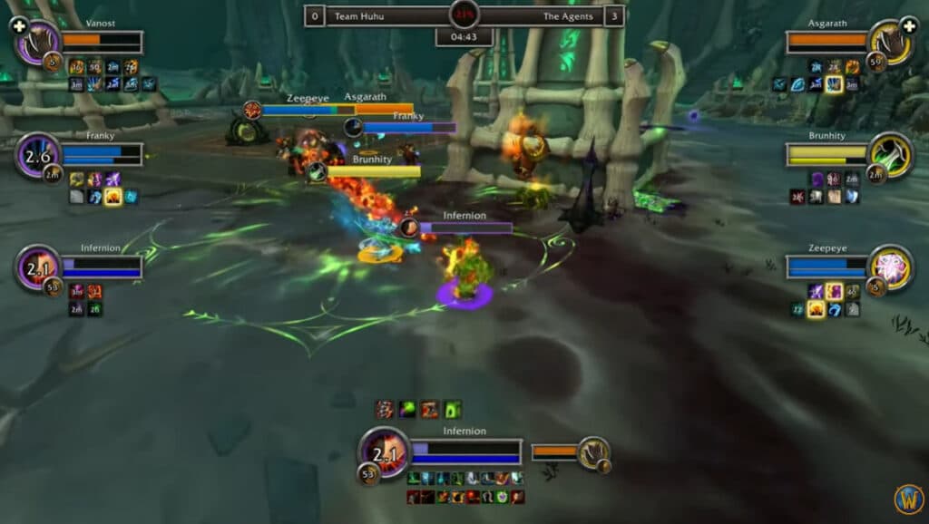 Team Huhu versus The Agents during the World of Warcraft Arena World Championship (Image via Blizzard Entertainment)