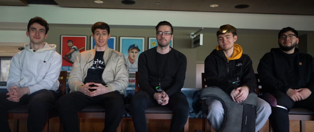 <em>Left to right: Ghosty, FeLo, coach Nagafen, 2ReaL and Ulisses. Photo via Ant Stonelake.</em>