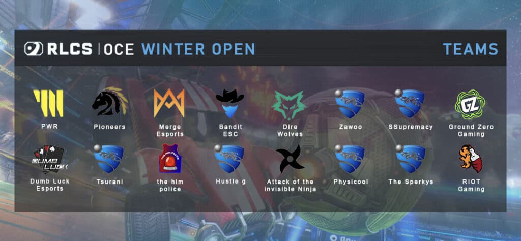 RLCS OCE Winter Open Teams. Image via Esports.gg.