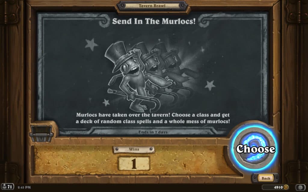 Send in the Murlocs Tavern Brawl information (Image via Blizzard Entertainment)