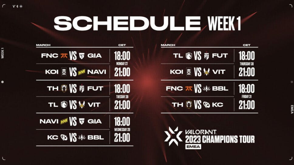 VALORANT EMEA Champions Tour schedule 2023 revealed Esports.gg
