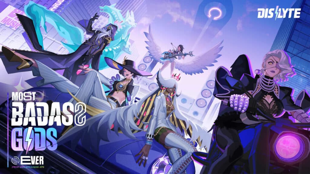 Dislyte artwork featuring Hyde, Clara, Cecilia, Brynn, and Raven (Image via Lilith Games)