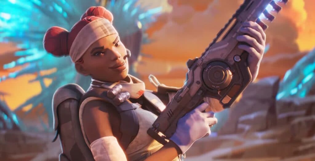 Lifeline is seen holding the new Nemesis weapon