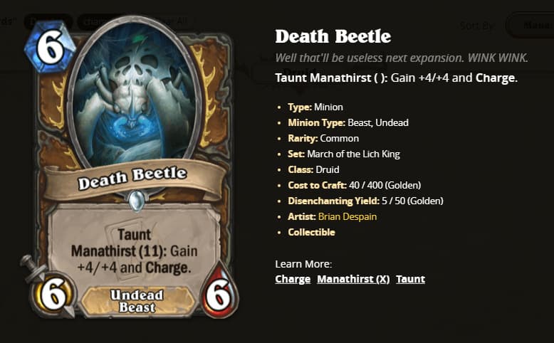 "<em>Well that'll be useless next expansion. WINK WINK.</em>"