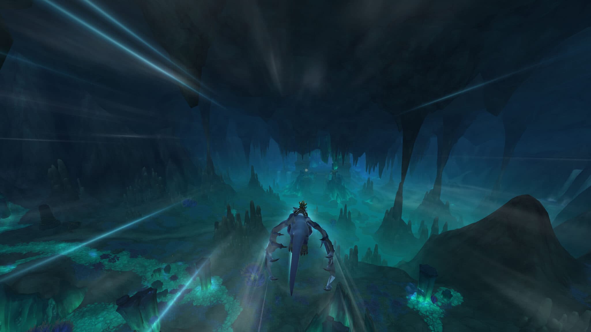 Dragonriding in the Zaralek Cavern (Image via Blizzard Entertainment)