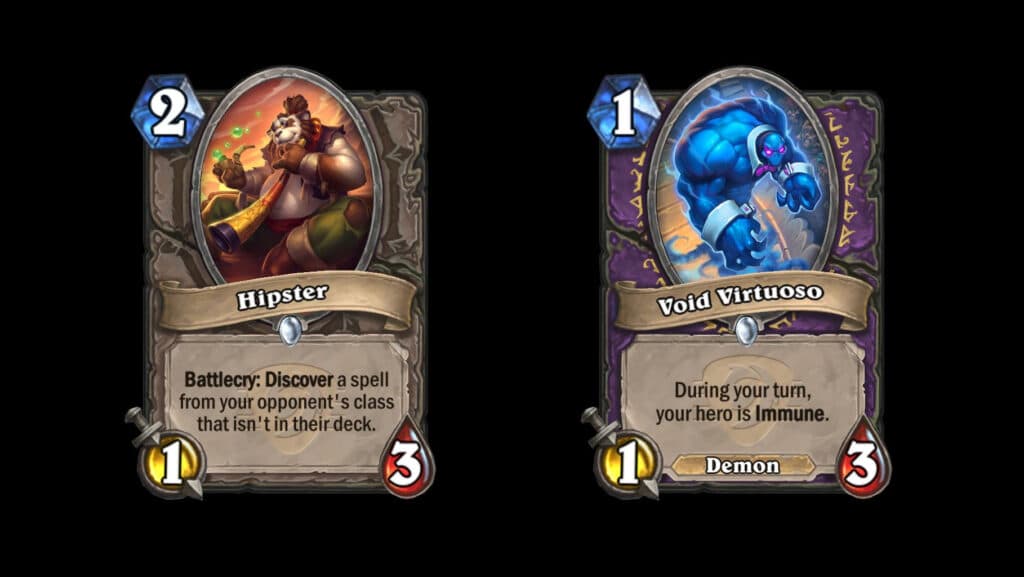 Hipster and Void Virtuoso minions in Festival of Legends (Image via Blizzard Entertainment)