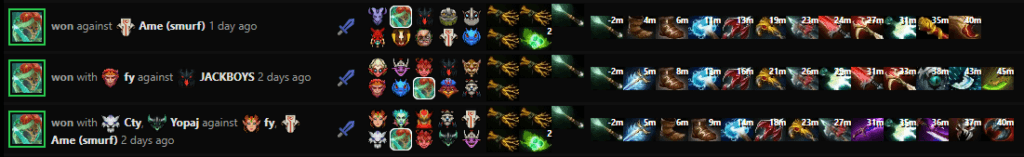 monet's recent matches with Muerta.<br>via <a href="https://www.dota2protracker.com/player/monet#" target="_blank" rel="noreferrer noopener nofollow">DPT</a>