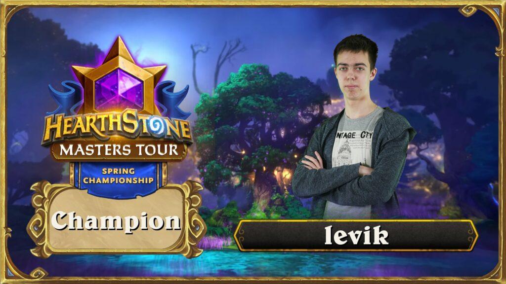 Levik completed his to-do list by winning the Masters Tour Spring Championship (Image via Blizzard Entertainment)