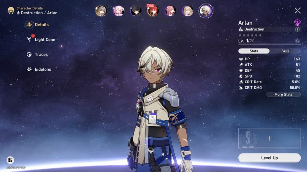 Character Arlan from Honkai: Star Rail.