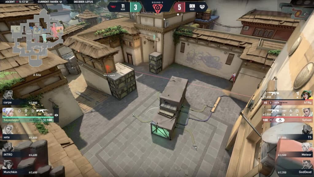 Gen G pull ahead of T1 once more on Gen G's map pick. Screen grab from the T1 vs Gen G match via VCT Pacific