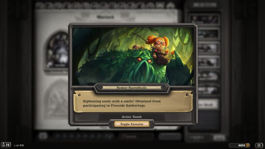 Nemsy Necrofizzle in Hearthstone (Image via Blizzard Entertainment)