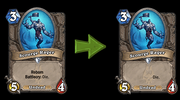Scourge Rager card text (Image via Blizzard Entertainment)