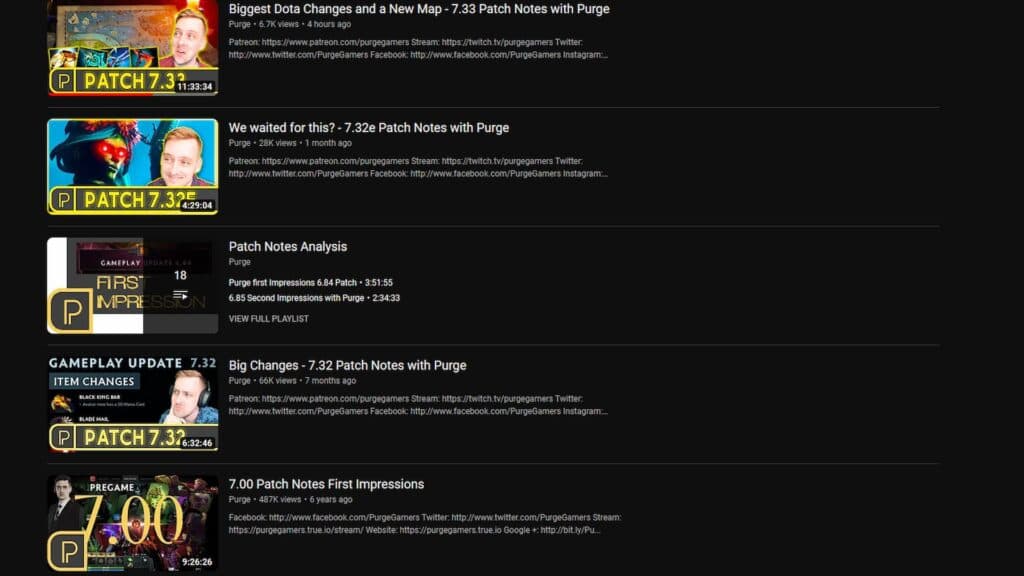The 7.33 patch breakdown is Purge's longest patch note review (Image via Purge)