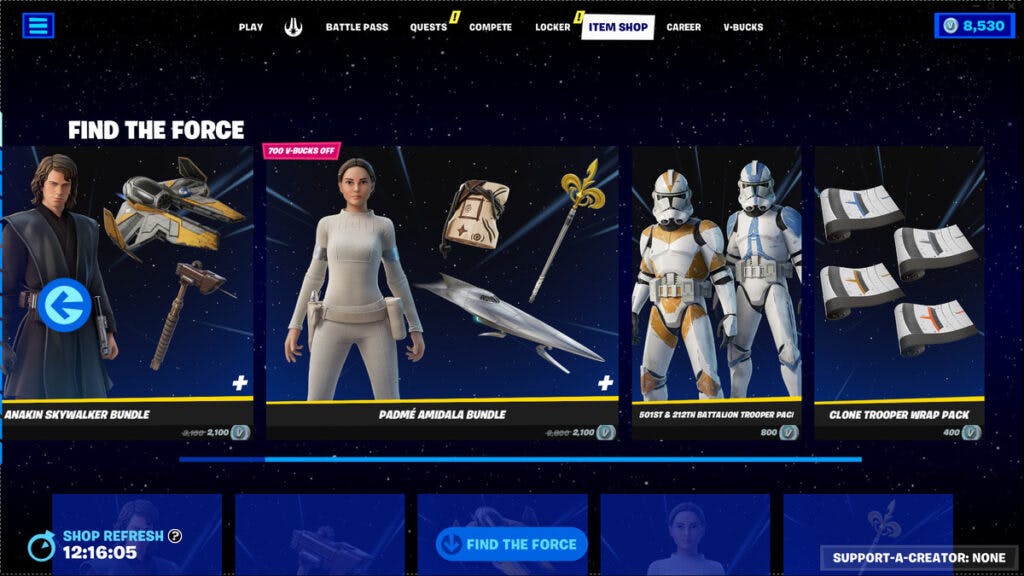 Nova temporada de Fortnite com skins de Star Wars e acesso às 2023