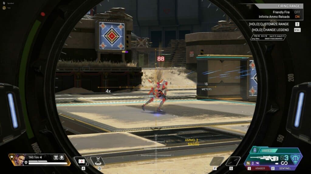 Sentinel Amped body shot damage