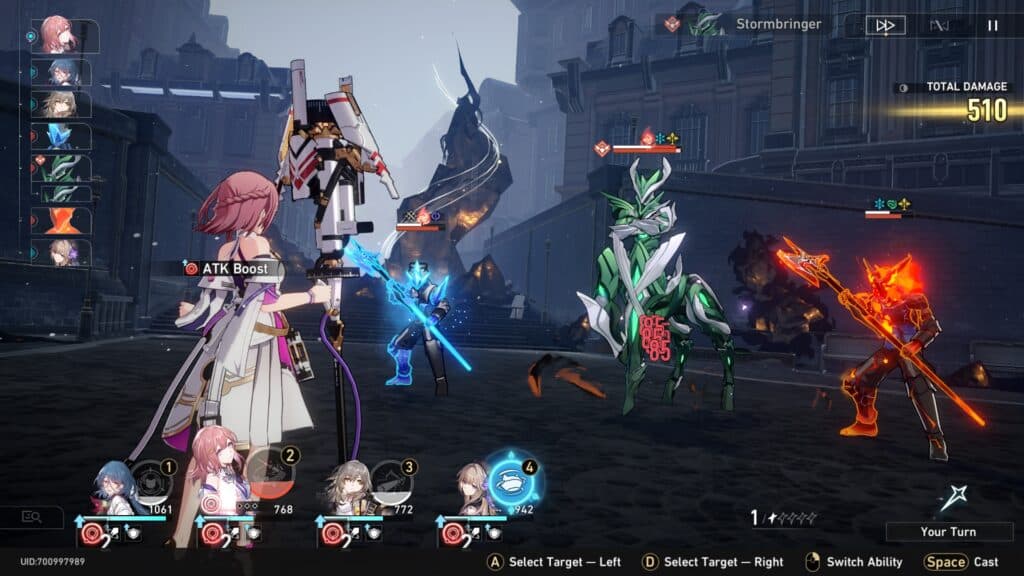 The Stormbringer's (middle) ultimate Windfall Storm is more powerful if you have characters affected by Wind Shear