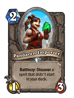 Pandaren Importer<br>Old: [3 Mana] 2Attack, 4 Health<br><strong>New: [2 Mana] 1 Attack, 3Health</strong>