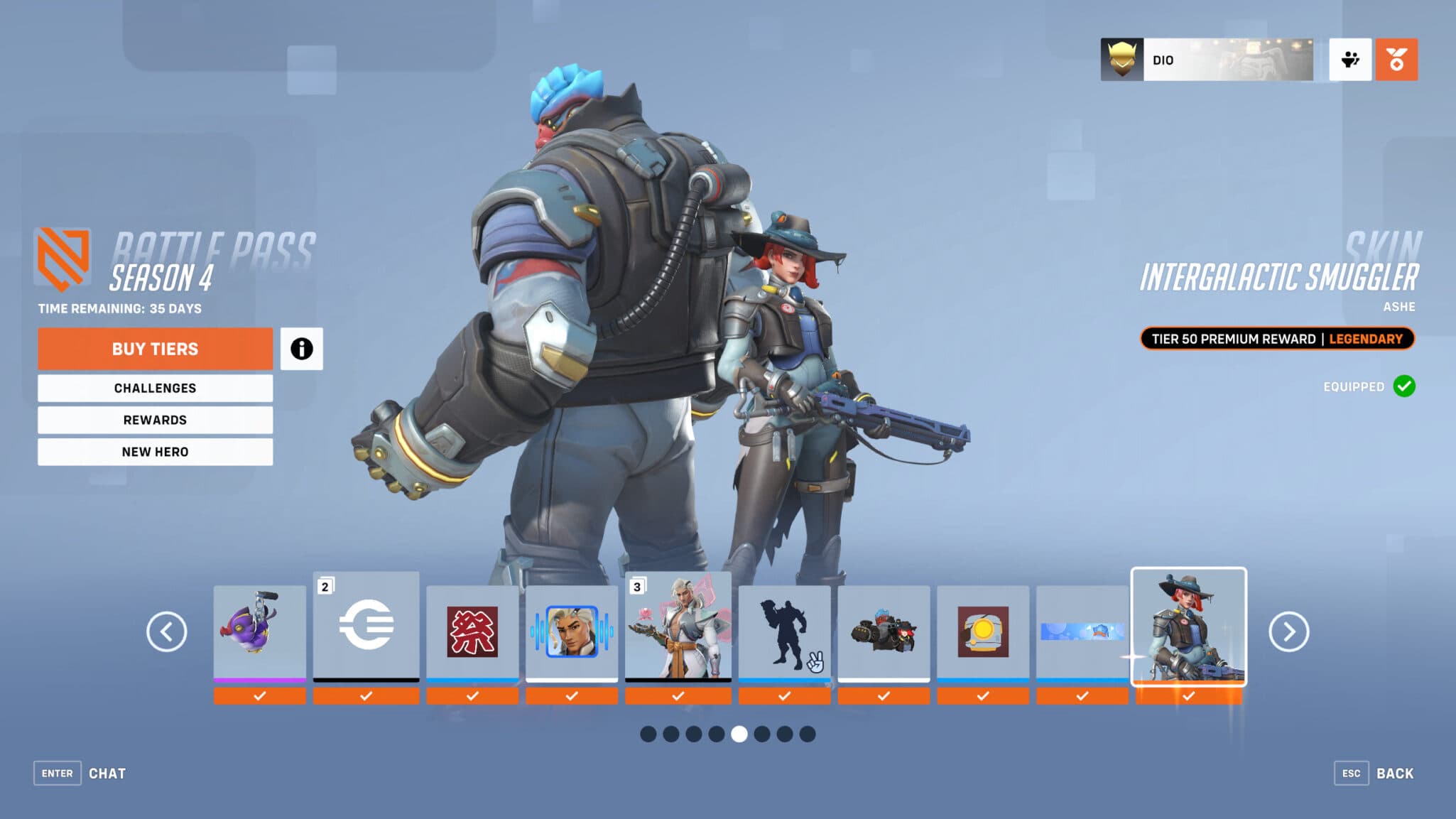 Intergalactic Smuggler Ashe skin (Image via Blizzard Entertainment)