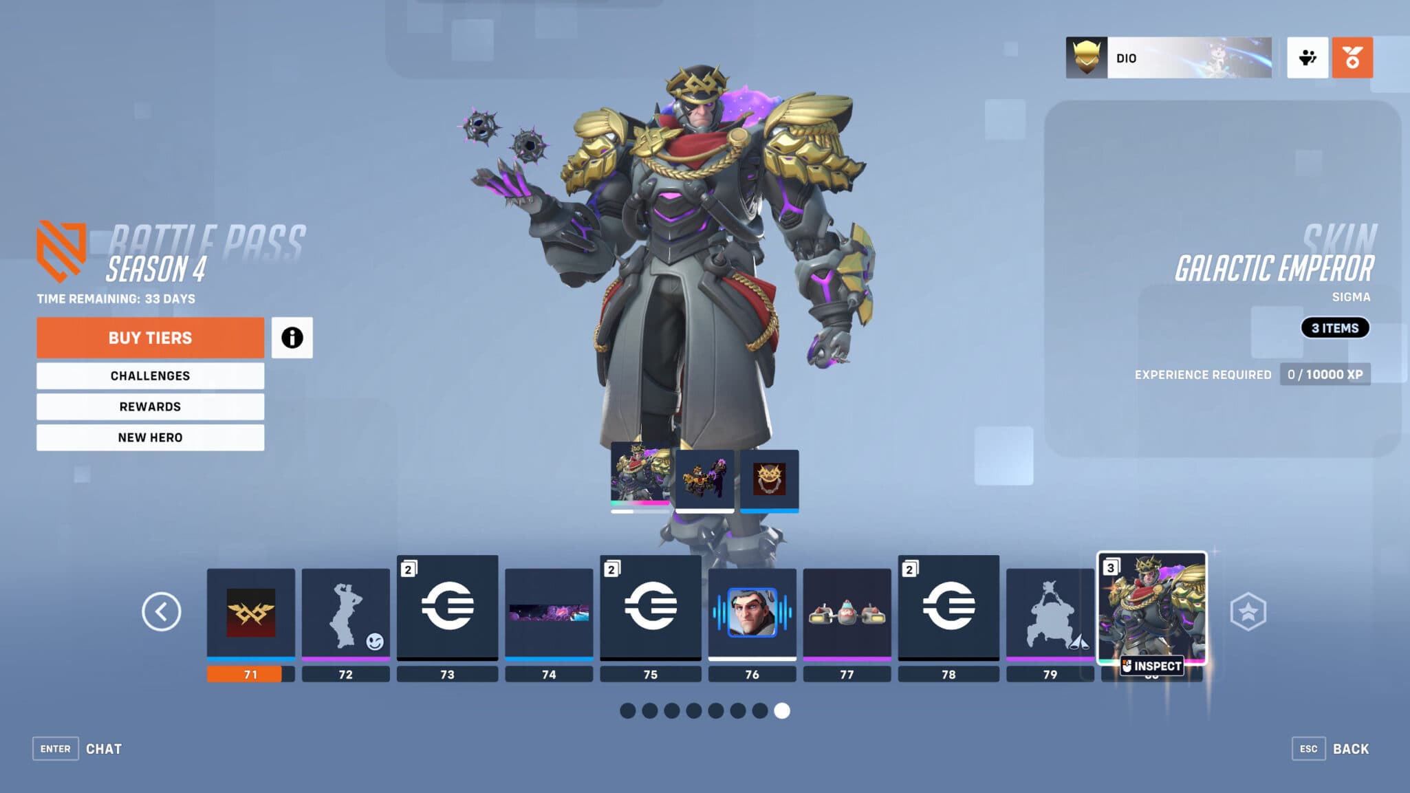 Galactic Emperor Sigma is one of the Overwatch 2 Starwatch skins (Image via Blizzard Entertainment)