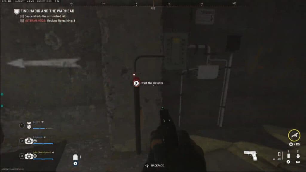 The button that needs pressing to get the elevator started.