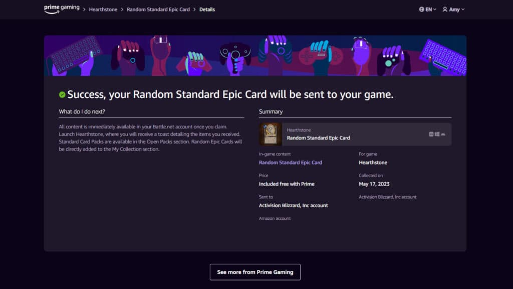 How to claim your Prime Gaming loot (Image via Prime Gaming)