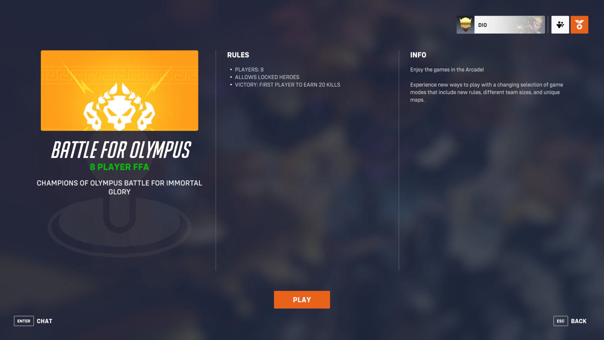 Overwatch 2 Battle for Olympus Free-for-all mode information (Image via Blizzard Entertainment)
