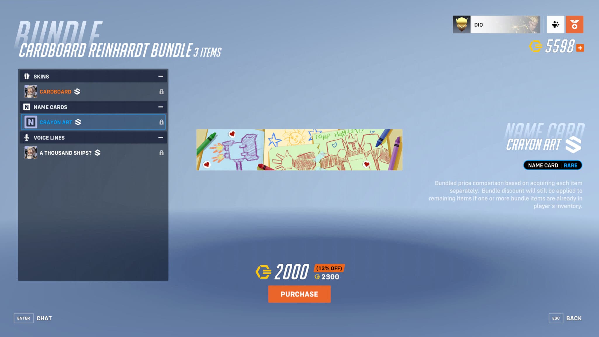 Overwatch 2 Crayon Art name card (Image via Blizzard Entertainment)