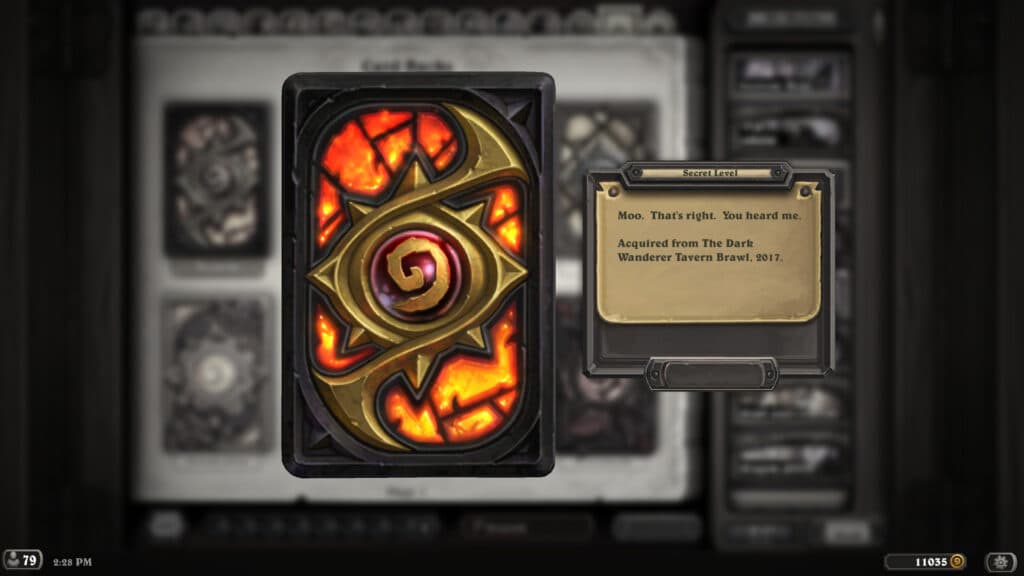 Diablo Tavern Brawl card back from 2017 (Image via Blizzard Entertainment)