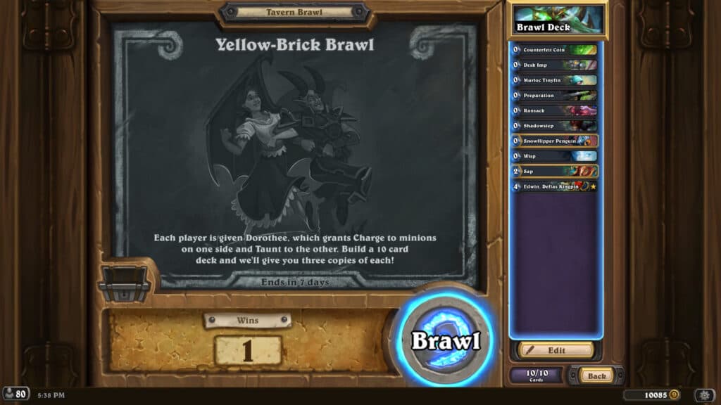 Hearthstone YellowBrick Brawl Tavern Brawl guide Esports.gg