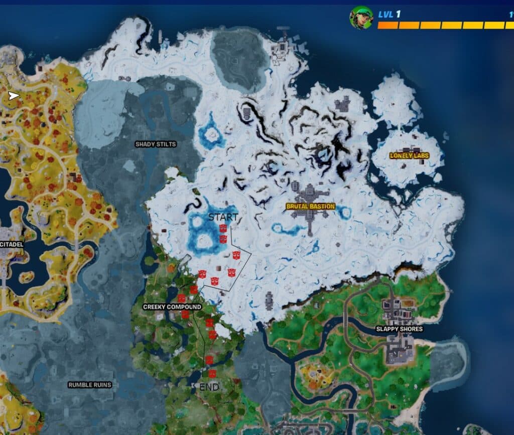 Autobot Token locations (Image Credit: Epic Games)