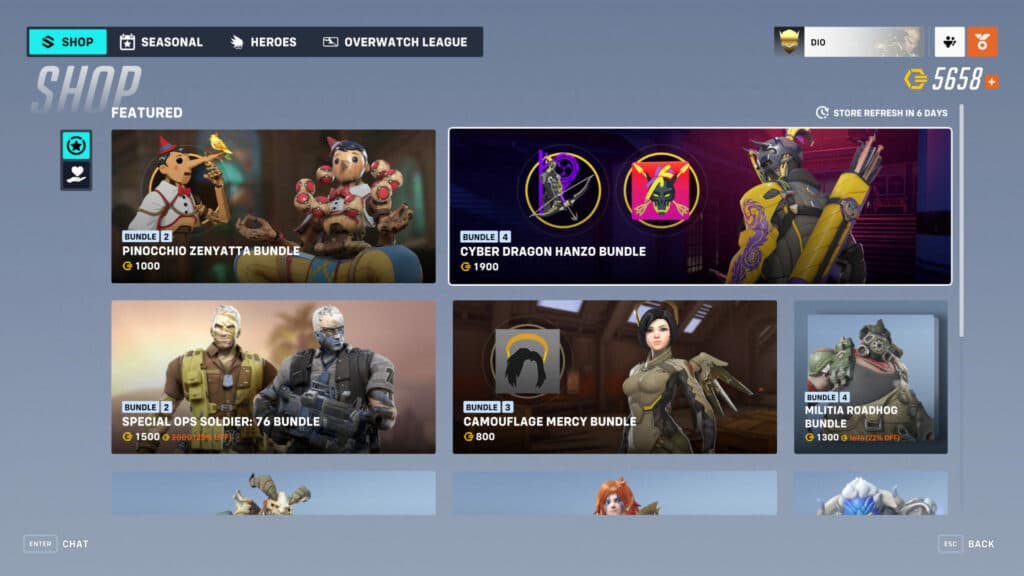 The Cyber Ninja Hanzo skin and more (Image via Blizzard Entertainment)