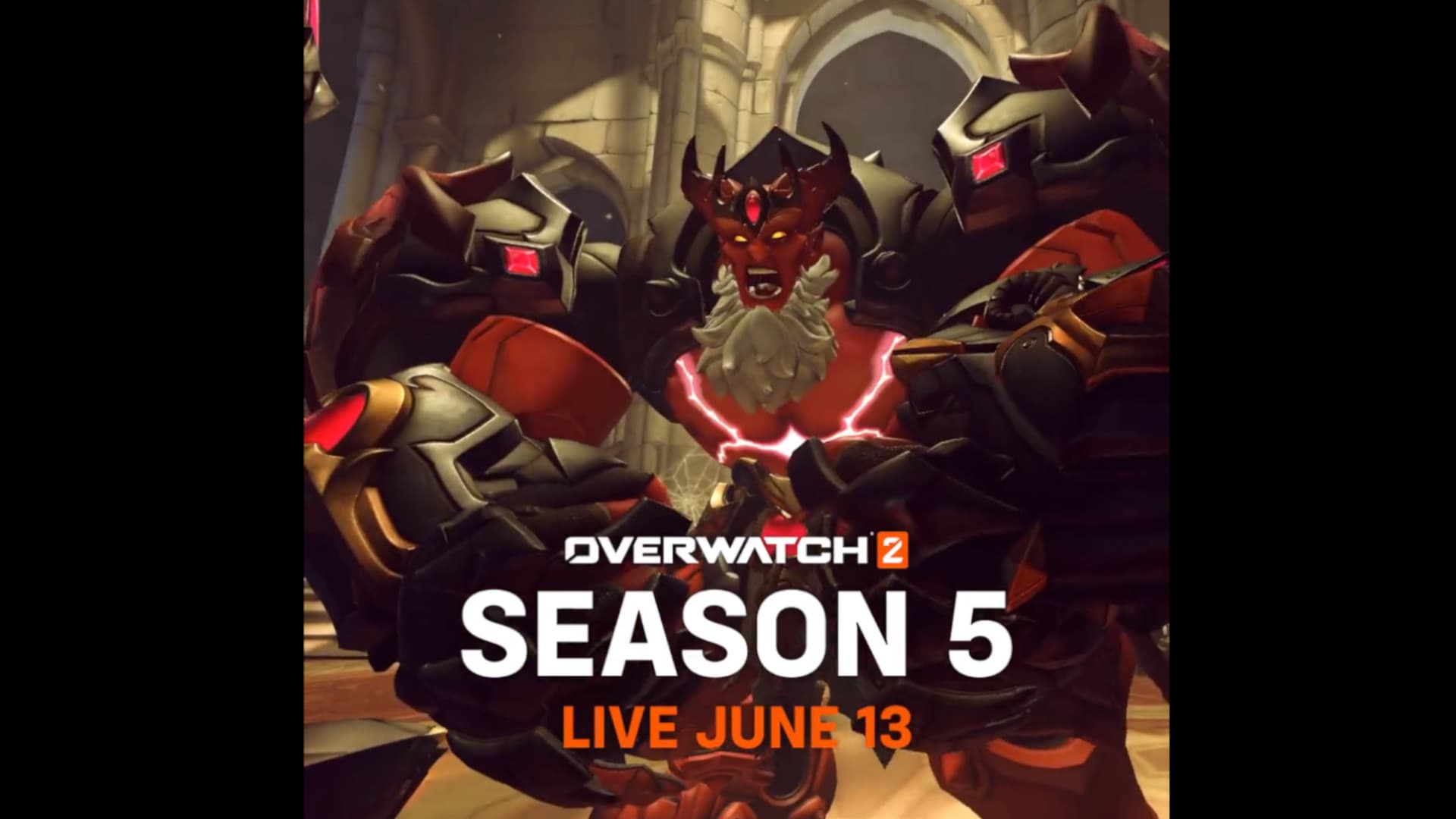 The Demon Lord Reinhardt skin in Overwatch 2 (Images via Blizzard Entertainment)