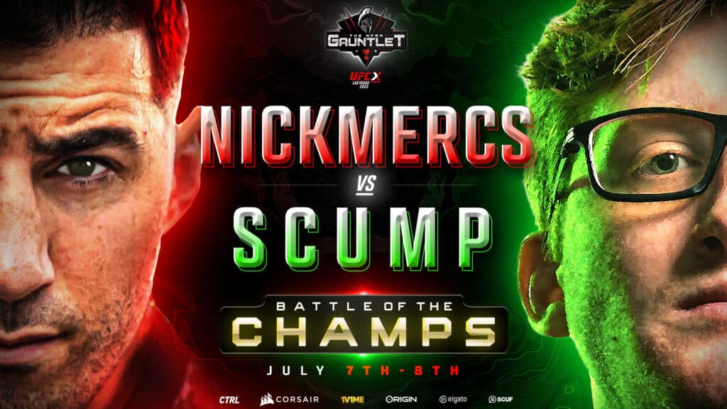 NICKMERCS vs. Scump in Battle of the Champs for MFAM Gauntlet at UFC X.