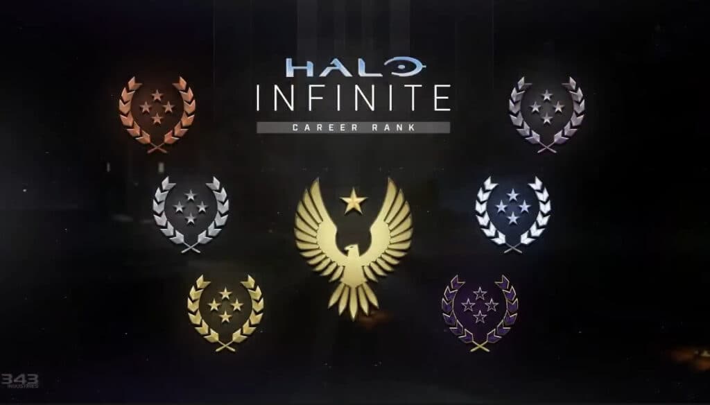 The new career rank system in Halo Infinite. Image courtesy of Halo