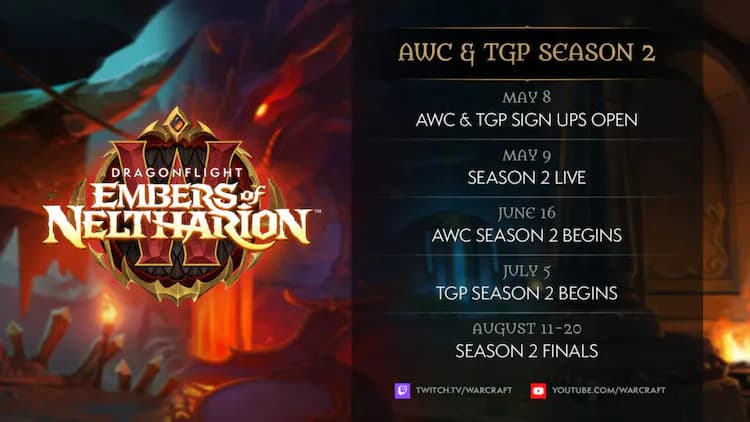 WoW AWC Season 2 Dragonflight information (Image via Blizzard Entertainment)