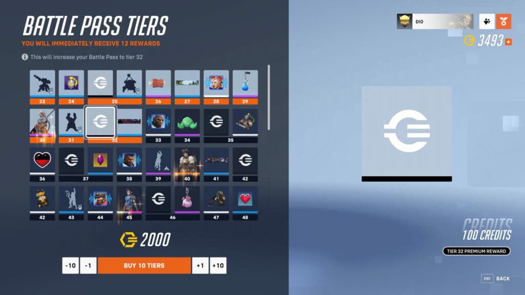 Overwatch 2 Battle Pass Tier skips (Image via Blizzard Entertainment)