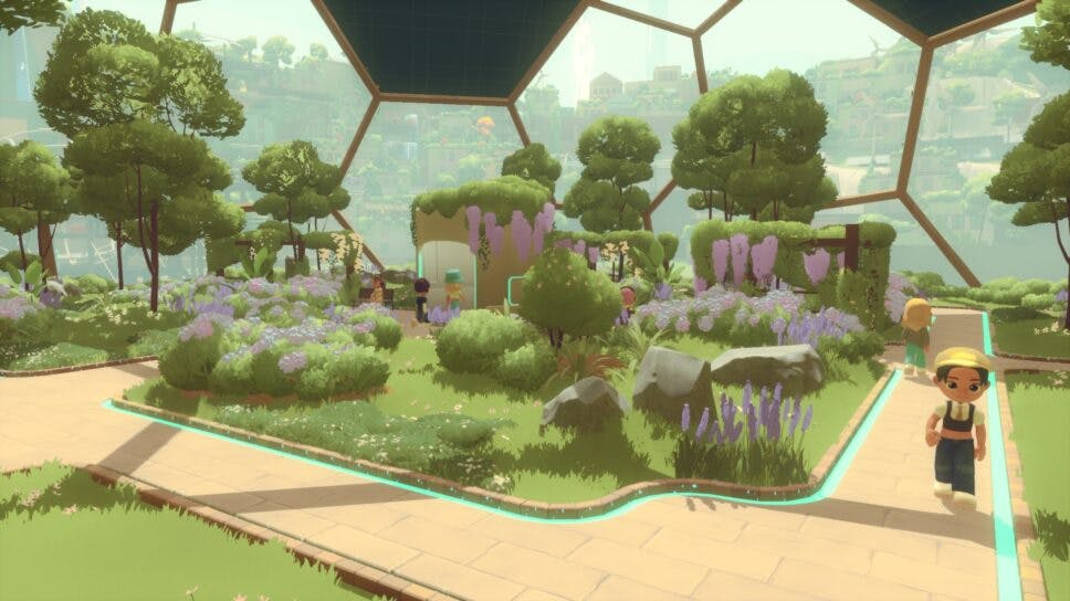 Solarpunk garden where participants placed their written visions