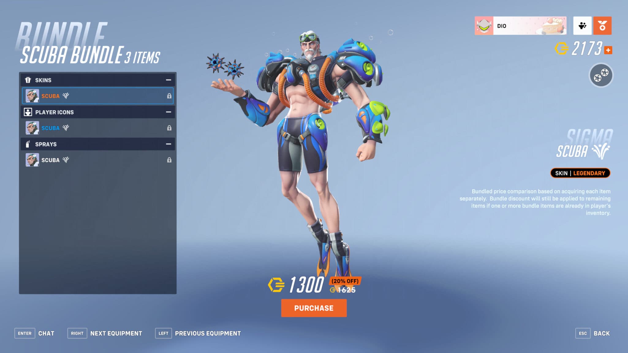 Scuba Sigma  skin (Image via Blizzard Entertainment)