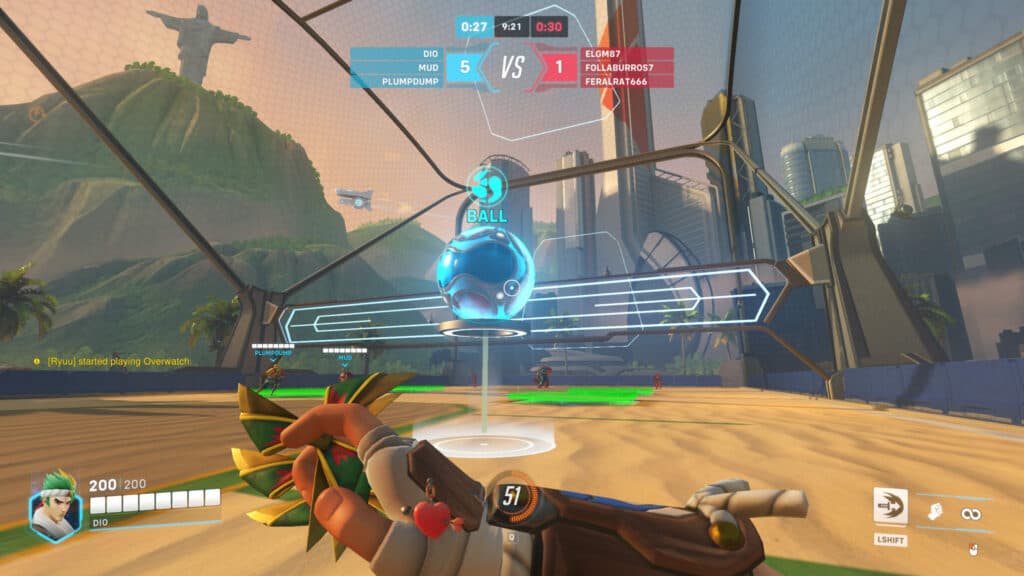 Winston's Beach Volleyball game mode in Overwatch 2 (Image via Blizzard Entertainment)