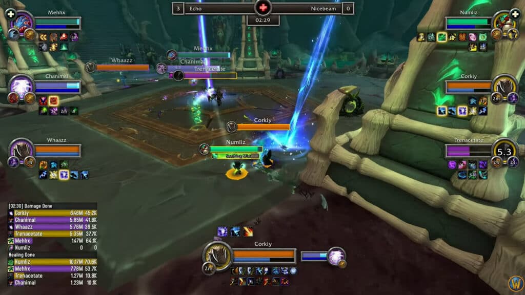 Echo versus Nicebeam during Dragonflight Season 2 WoW AWC Cup 4 (Image via Blizzard Entertainment)