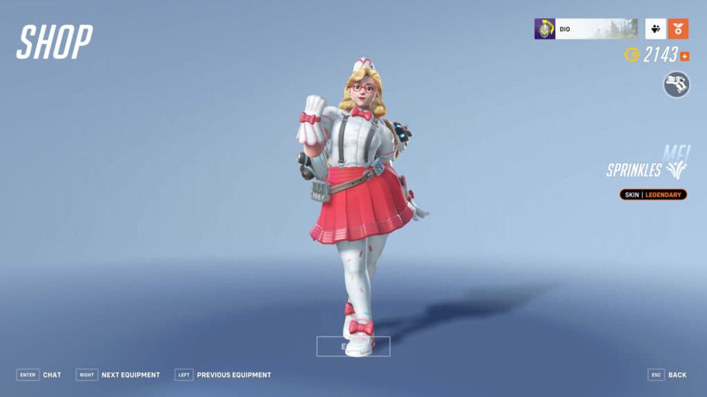 Summer Games Sprinkles Mei skin screenshot (Image via Blizzard Entertainment)