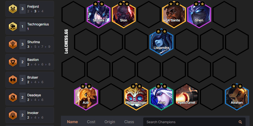 Akshan carry late-game cap example (Image via lolchess.gg)