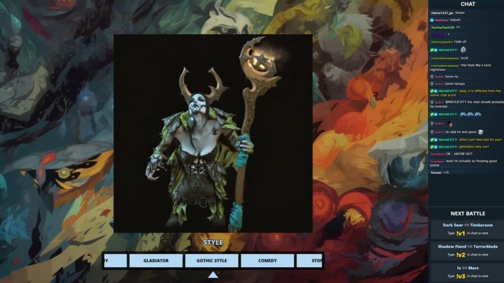 DOTA2ai generates a cursed "Gothic Style" Nature's Prophet arcana (Image via DOTA2ai)