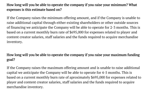 The memo detailed a bleak financial situation (Image via StartEngine)