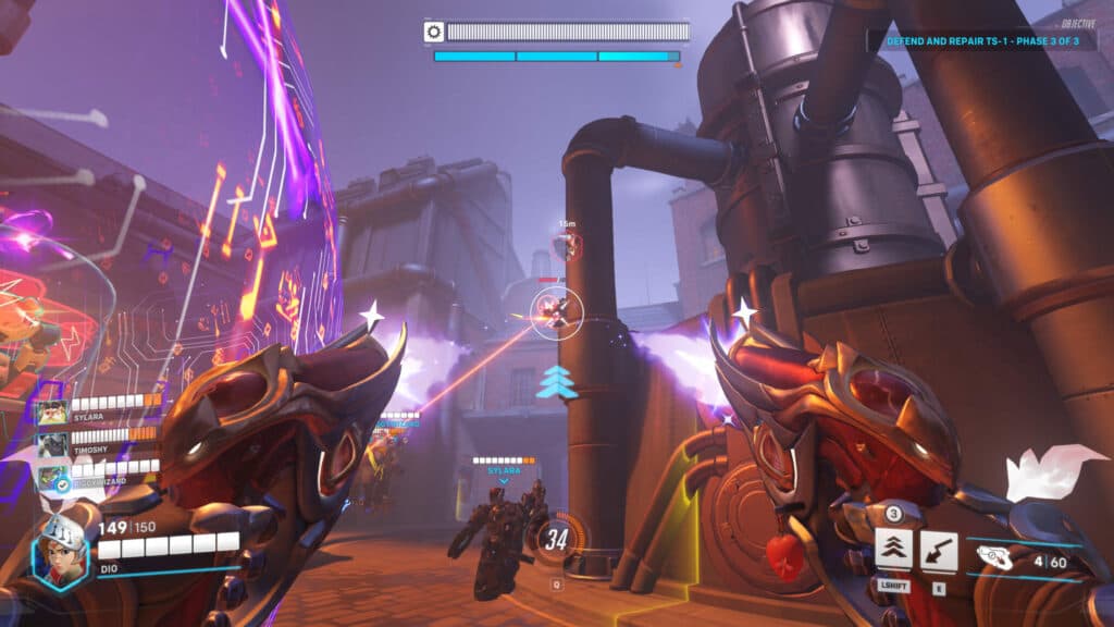 Step away from the purple barrier to not get hacked (Image via Blizzard Entertainment)